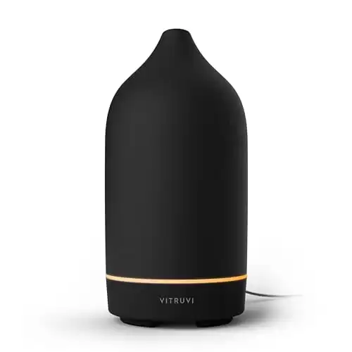 Vitruvi Stone Diffuser, Ceramic Ultrasonic Essential Oil Diffuser for Aromatherapy.