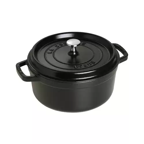 STAUB Cast Iron Dutch Oven 4-qt Round Cocotte, Made in France