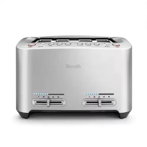 Breville 4-Slice BTA840XL Die-Cast Smart Toaster, Brushed Aluminum