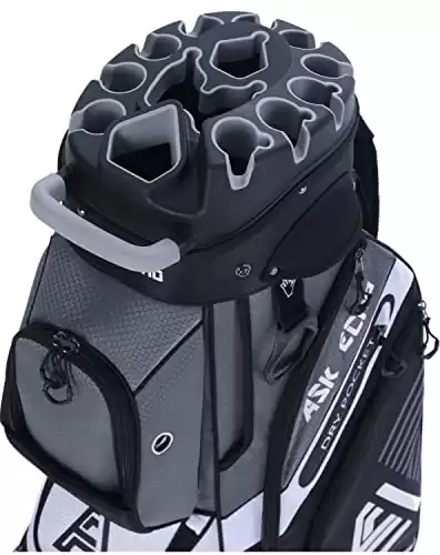 ASK ECHO T-Lock Golf Cart Bag with 14 Way Organizer Divider Top, Premium Cart Bag