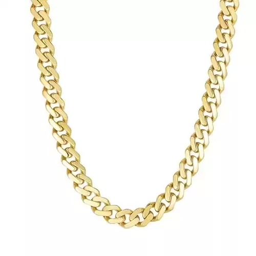 10K Solid Yellow Gold 5MM Semi-Solid Miami Cuban Chain Necklace or Bracelet