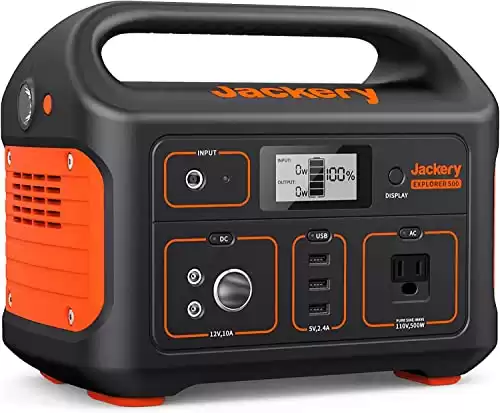 Jackery Portable Power Station Explorer 500, 518Wh Outdoor Solar Generator Mobile Lithium Battery Pack