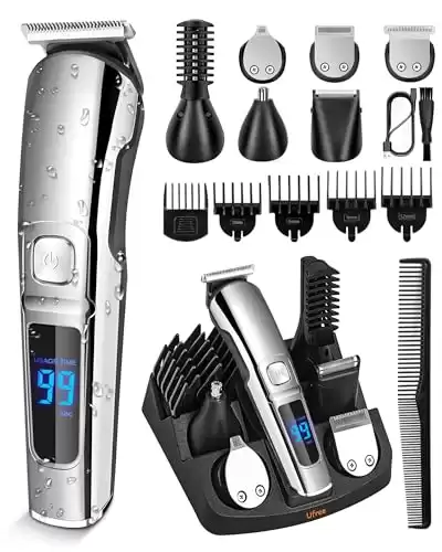 Ufree Beard Trimmer for Men, Waterproof Electric Razor for Nose, Body, Face and Mustache