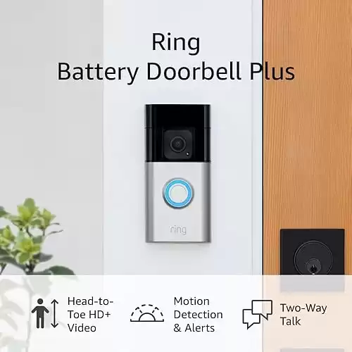 Ring Battery Doorbell Plus | Head-to-Toe HD+ Video, motion detection & alerts