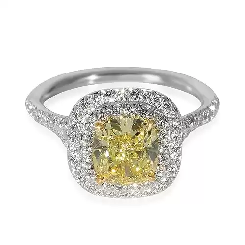 Tiffany & Co. Pre-Loved, Soleste Yellow Diamond Engagement Ring in 18k Gold & Platinum