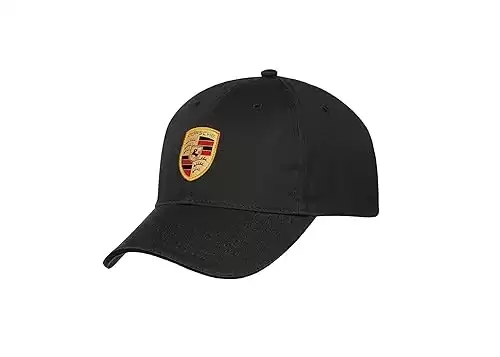 Genuine Porsche Black Crest Logo Cap