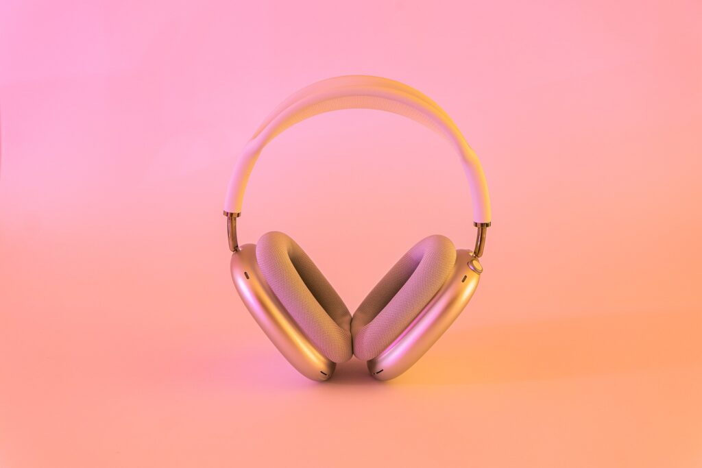 Pink headphones